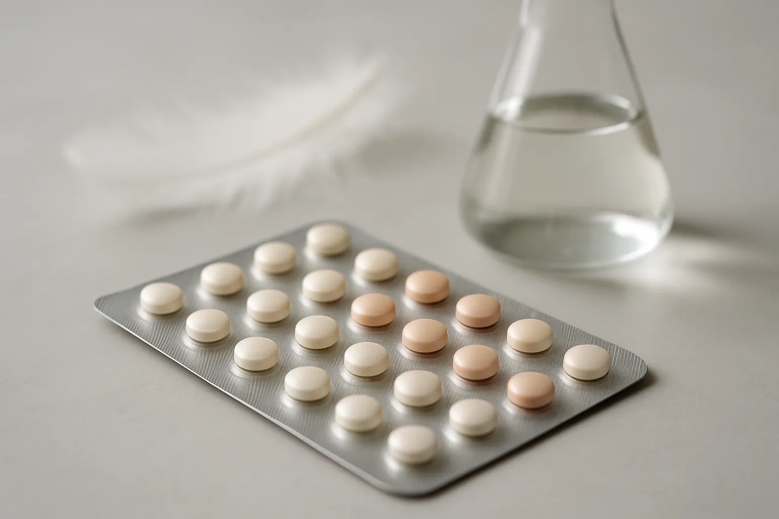 Frau mittleren Alters liest informiert über Hormonersatztherapie bei Wechseljahresbeschwerden